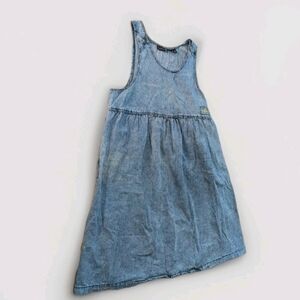 Vintage Pinot Nior Acid Wash 90s Denim Dress W/Pockets 100 Percent Cotton Large